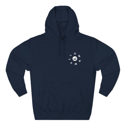Minimal Sun & Moon Hoodie — Small Chest Graphic Fleece Pullover